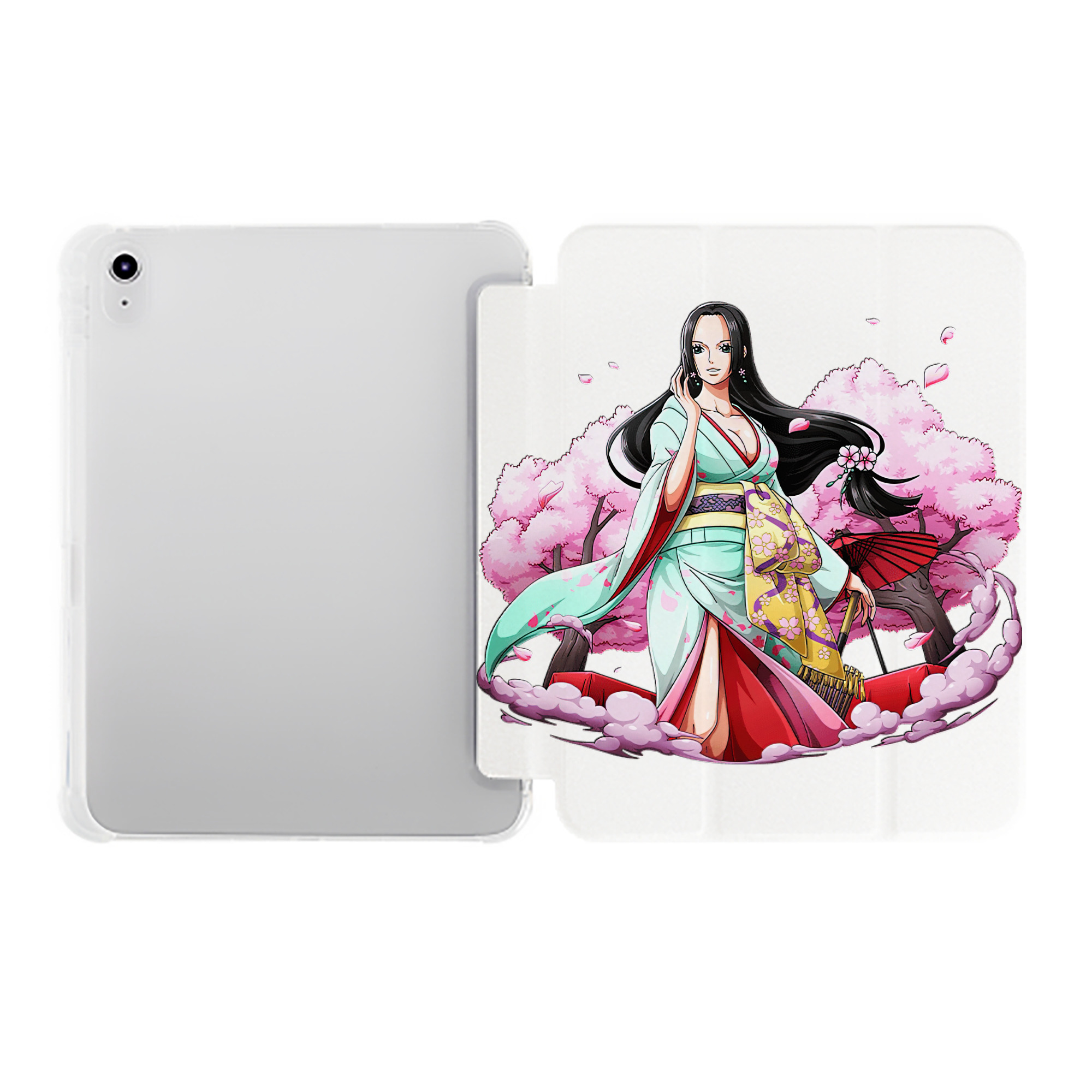 （画像用） ワンピース ボア・ハンコック ONE PIECE Boa·Hancock IPad ケース ペン収納付き 三つ折りスタンド PUレザー×シリコン 対応機種9.5/10.5/10.9インチ